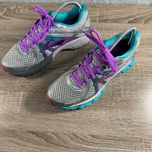 Brooks Ghost 10 Women's Running Shoes Silver Purple Teal Size 10 Narrow 2A